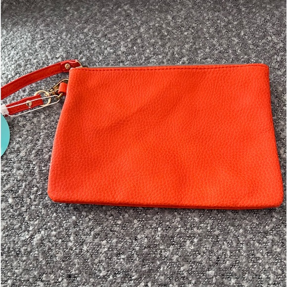 Vibrant orange clutch and wallet!  New, never used - Picture 3 of 5